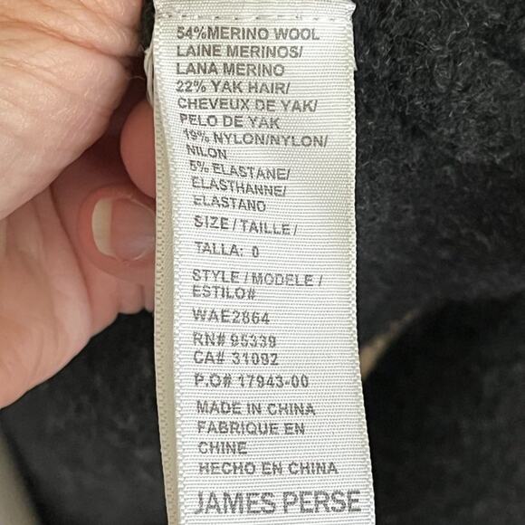 JAMES PERSE Blanket Coat in Charcoal Gray  Merino Wool Yak Hair  SZ XS - Picture 10 of 12